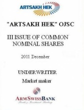 SHARES OF "ARTSAKH HEK" OJSC