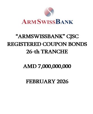 "ARMSWISSBANK" CJSC REGISTERED COUPON BONDS  26-th TRANCHE