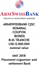 «ARMSWISSBANK» CJSC REGISTERED COUPON BONDS 8-th TRANCHE