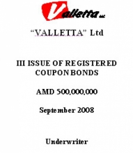 BONDS OF “VALLETTA” LTD (III ISSUE)