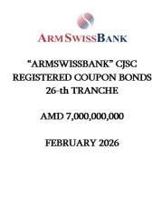 "ARMSWISSBANK" CJSC REGISTERED COUPON BONDS  26-th TRANCHE