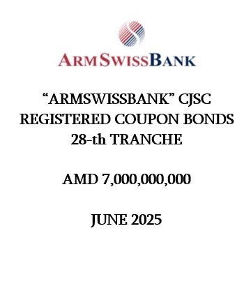 "ARMSWISSBANK" CJSC REGISTERED COUPON BONDS  28-th TRANCHE
